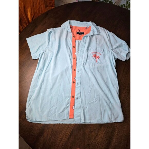 Margaritaville Other - Jimmy Buffet Margaritaville Blue Button Down Shirt Tropical Palm Trees Vacay M